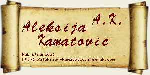 Aleksija Kamatović vizit kartica